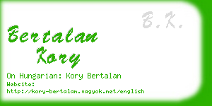 bertalan kory business card
